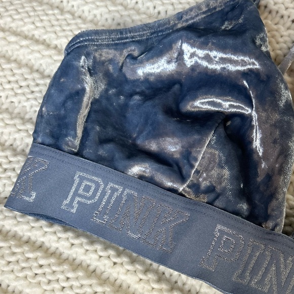 PINK Victoria's Secret, Velvet Blue Bralette, Size S - Picture 2 of 4